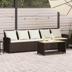 Sofá de jardín con cojines 5 plazas ratán sintético marrón von , Gartensets - Ref: Foro24-4104113, Preis: 336,91 €, Rabatt: %
