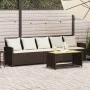 Sofá de jardín con cojines 5 plazas ratán sintético marrón von , Gartensets - Ref: Foro24-4104113, Preis: 336,91 €, Rabatt: %