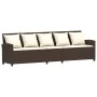 Sofá de jardín con cojines 5 plazas ratán sintético marrón von , Gartensets - Ref: Foro24-4104113, Preis: 336,91 €, Rabatt: %