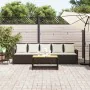 Sofá de jardín con cojines 5 plazas ratán sintético marrón von , Gartensets - Ref: Foro24-4104113, Preis: 336,91 €, Rabatt: %