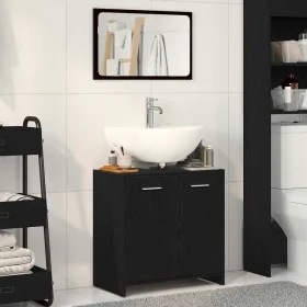 Mueble de baño con espejo de madera de ingeniería roble negro by , Bathroom furniture - Ref: Foro24-862014, Price: 66,66 €, D...