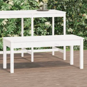 Gartenbank aus massivem weißem Kiefernholz 109x44x45 cm von vidaXL, Gartenbänke - Ref: Foro24-824005, Preis: 70,28 €, Rabatt: %