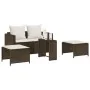 Set de muebles de jardín con cojines apilables 5 pzas marrón by , Outdoor sofas - Ref: Foro24-4104164, Price: 265,56 €, Disco...