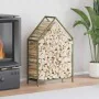 Leñero verde oliva 60x25x90 cm Acero laminado en frío by , Firewood bags and holders - Ref: Foro24-864310, Price: 39,59 €, Di...
