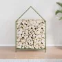 Leñero verde oliva 60x25x90 cm Acero laminado en frío by , Firewood bags and holders - Ref: Foro24-864310, Price: 39,59 €, Di...