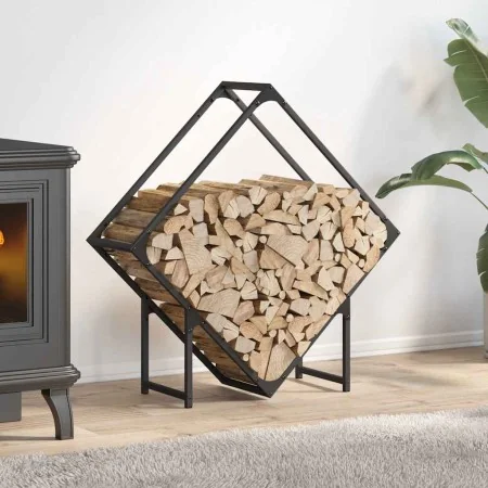 Leñero negro 80x25x80 cm Acero laminado en frío von , Brennholztaschen und -halter - Ref: Foro24-864283, Preis: 33,95 €, Raba...