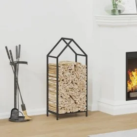 Leñero negro 40x25x90 cm Acero laminado en frío von , Brennholztaschen und -halter - Ref: Foro24-864295, Preis: 40,68 €, Raba...