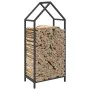 Leñero negro 40x25x90 cm Acero laminado en frío de , Bolsas y soportes de leña - Ref: Foro24-864295, Precio: 40,63 €, Descuen...