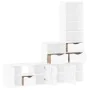 Muebles de TV 4 uds. con almacenaje "ODDA" blanco madera pino de , Muebles TV - Ref: Foro24-3365373, Precio: 221,30 €, Descue...