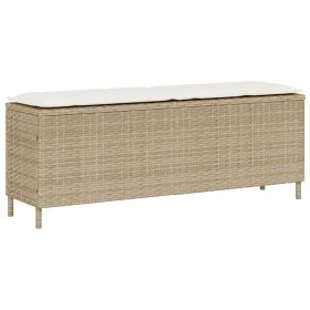 Banco de jardín con cojín beige110x30x40,5 cm ratán sintético by , garden benches - Ref: Foro24-4104158, Price: 89,18 €, Disc...