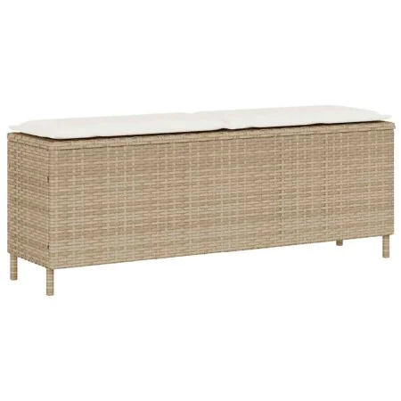 Banco de jardín con cojín beige110x30x40,5 cm ratán sintético von , Gartenbänke - Ref: Foro24-4104158, Preis: 89,15 €, Rabatt: %