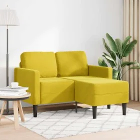 Sofá 2 plazas con chaise longue en forma L amarillo 125 cm by , Sofas - Ref: Foro24-4107074, Price: 214,56 €, Discount: %