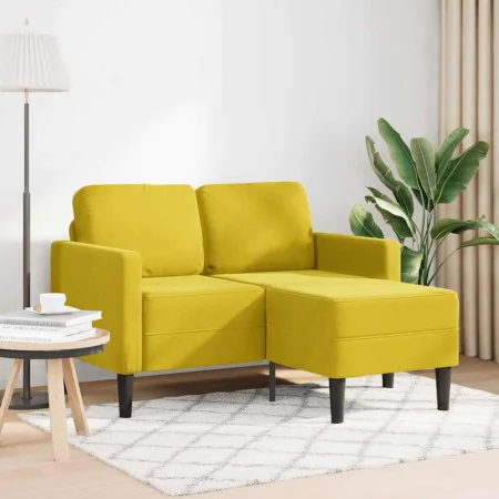Sofá 2 plazas con chaise longue en forma L amarillo 125 cm by , Sofas - Ref: Foro24-4107074, Price: 214,56 €, Discount: %