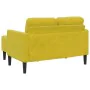 Sofá 2 plazas con chaise longue en forma L amarillo 125 cm by , Sofas - Ref: Foro24-4107074, Price: 214,56 €, Discount: %