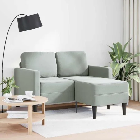 Sofá de 2 plazas con chaise longue en forma L gris claro 125 cm by , Sofas - Ref: Foro24-4107069, Price: 232,44 €, Discount: %