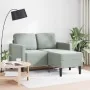 Sofá de 2 plazas con chaise longue en forma L gris claro 125 cm by , Sofas - Ref: Foro24-4107069, Price: 232,44 €, Discount: %