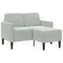 Sofá de 2 plazas con chaise longue en forma L gris claro 125 cm by , Sofas - Ref: Foro24-4107069, Price: 232,44 €, Discount: %