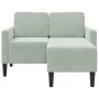 Sofá de 2 plazas con chaise longue en forma L gris claro 125 cm by , Sofas - Ref: Foro24-4107069, Price: 232,44 €, Discount: %