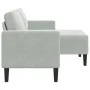 Sofá de 2 plazas con chaise longue en forma L gris claro 125 cm by , Sofas - Ref: Foro24-4107069, Price: 232,44 €, Discount: %