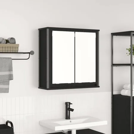 Mueble de baño de pared con espejo roble negro 60x21x60 cm von , Badezimmerwaschtische - Ref: Foro24-861897, Preis: 69,30 €, ...