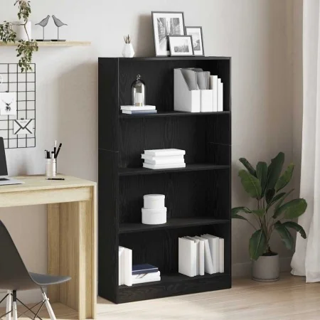 Estantería de 4 niveles de roble negro 80x24x143 cm by , Bookcases and shelves - Ref: Foro24-862002, Price: 80,61 €, Discount: %