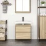 Mueble de baño con lavabo y cajones roble Sonoma 60x34,5x60 cm de , Tocadores de baño - Ref: Foro24-861883, Precio: 65,53 €, ...