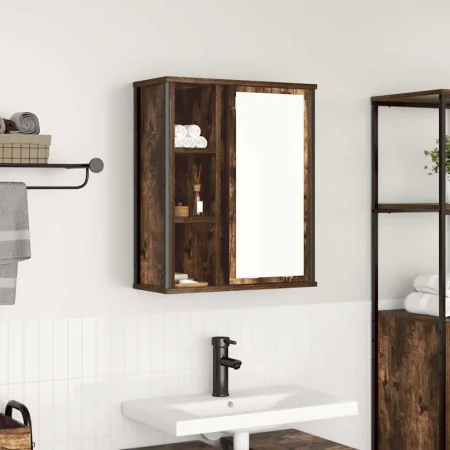 Mueble de baño de pared con espejo roble ahumado 50x21x60 cm de , Tocadores de baño - Ref: Foro24-861904, Precio: 62,06 €, De...