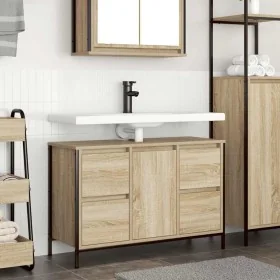 Mueble de lavabo con cajones roble Sonoma 90x34,5x60 cm by , bathroom vanities - Ref: Foro24-861888, Price: 96,27 €, Discount: %