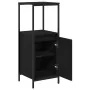 Mueble de baño con estantes roble negro 36x35x95 cm de , Tocadores de baño - Ref: Foro24-861912, Precio: 53,16 €, Descuento: %