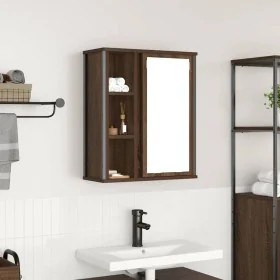 Mueble de baño de pared con espejo roble marrón 50x21x60 cm by , bathroom vanities - Ref: Foro24-861906, Price: 62,41 €, Disc...