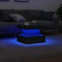 Mesa de centro con luces LED roble negro 50x50x40 cm de , Mesas de centro - Ref: Foro24-862255, Precio: 69,79 €, Descuento: %