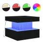 Mesa de centro con luces LED roble negro 50x50x40 cm de , Mesas de centro - Ref: Foro24-862255, Precio: 69,79 €, Descuento: %
