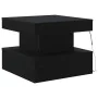 Mesa de centro con luces LED roble negro 50x50x40 cm de , Mesas de centro - Ref: Foro24-862255, Precio: 69,79 €, Descuento: %