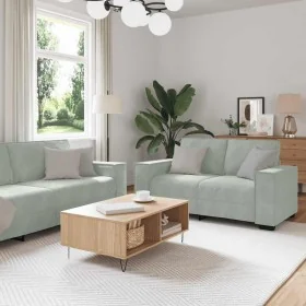Juego de sofás con cojines 2 piezas terciopelo gris claro by , Sofas - Ref: Foro24-3324700, Price: 468,42 €, Discount: %
