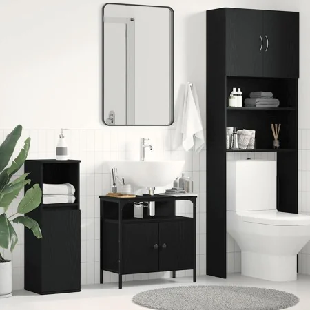 Mueble de baño para lavabo de madera de roble negro 60x30x60 cm by , bathroom vanities - Ref: Foro24-862234, Price: 52,31 €, ...
