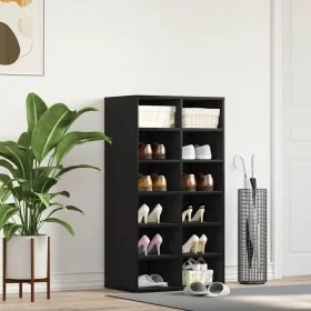 Zapatero de madera de roble negro 54x34x100,5 cm by , Shoe racks and shoe organizers - Ref: Foro24-862423, Price: 89,39 €, Di...