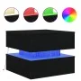 Mesa de centro con luces LED roble negro 50x50x40 cm de , Mesas de centro - Ref: Foro24-862257, Precio: 81,29 €, Descuento: %