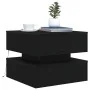 Mesa de centro con luces LED roble negro 50x50x40 cm de , Mesas de centro - Ref: Foro24-862257, Precio: 81,29 €, Descuento: %