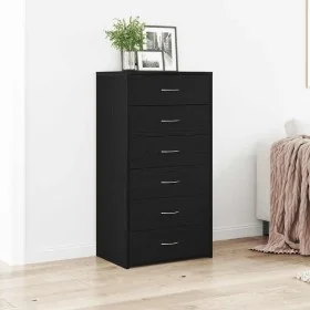 Aparador con 6 cajones roble negro 50x34x96cm madera ingeniería by , Sideboards - Ref: Foro24-862442, Price: 122,71 €, Discou...