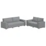 Juego de sofás con cojines 2 piezas tela gris claro by , Sofas - Ref: Foro24-3324691, Price: 467,07 €, Discount: %