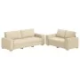 Juego de sofás con cojines 2 piezas tela crema de , Sofás - Ref: Foro24-3324698, Precio: 467,06 €, Descuento: %