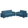 Juego de sofás con cojines 2 piezas terciopelo azul by , Sofas - Ref: Foro24-3324709, Price: 474,73 €, Discount: %