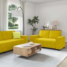Juego de sofás con cojines 3 piezas terciopelo amarillo by , Sofas - Ref: Foro24-3324624, Price: 610,32 €, Discount: %