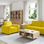 Juego de sofás con cojines 3 piezas terciopelo amarillo by , Sofas - Ref: Foro24-3324624, Price: 610,32 €, Discount: %