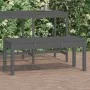 Banco de jardín madera maciza de pino gris 109x44x45 cm de vidaXL, Bancos de jardín - Ref: Foro24-824006, Precio: 67,75 €, De...