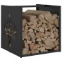 Leñero negro 40x40x40 cm Acero laminado en frío by , Firewood bags and holders - Ref: Foro24-864243, Price: 47,80 €, Discount: %