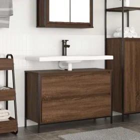 Mueble de baño con lavabo y cajones roble marrón 90x34,5x60 cm von , Badezimmerwaschtische - Ref: Foro24-861881, Preis: 79,05...