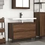 Mueble de baño con lavabo y cajones roble marrón 90x34,5x60 cm de , Tocadores de baño - Ref: Foro24-861881, Precio: 79,05 €, ...