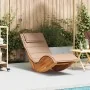 Tumbona mecedora con cojín de madera maciza de acacia de , Tumbonas - Ref: Foro24-4103884, Precio: 138,01 €, Descuento: %