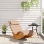 Tumbona mecedora con cojín de madera maciza de acacia de , Tumbonas - Ref: Foro24-4103884, Precio: 138,01 €, Descuento: %